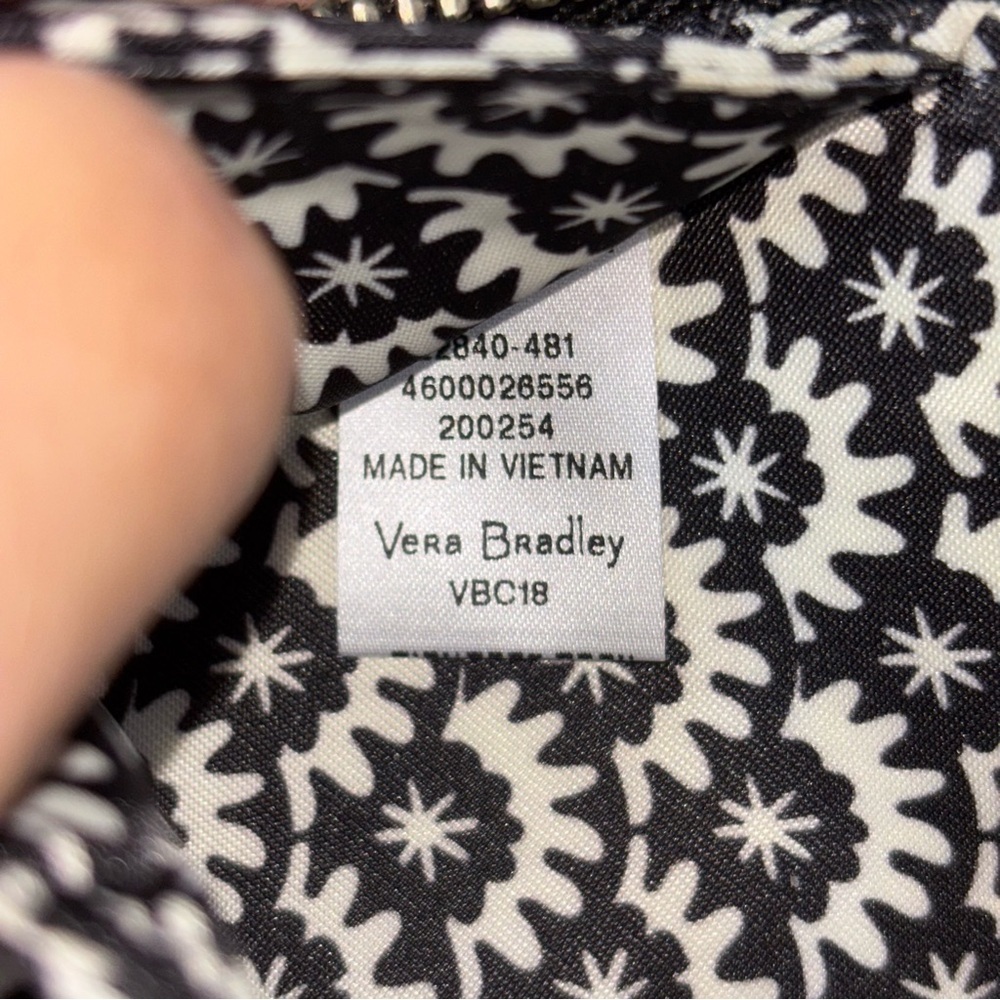 Vera Bradley Black Quilted Velvet Crossbody Bag 7x5 - Picture 6 of 8